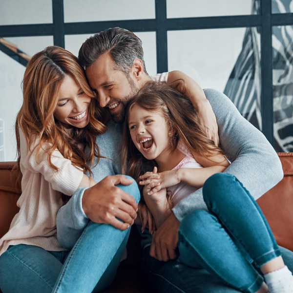 family of three enjoying time together