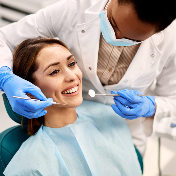 woman at the dentist office